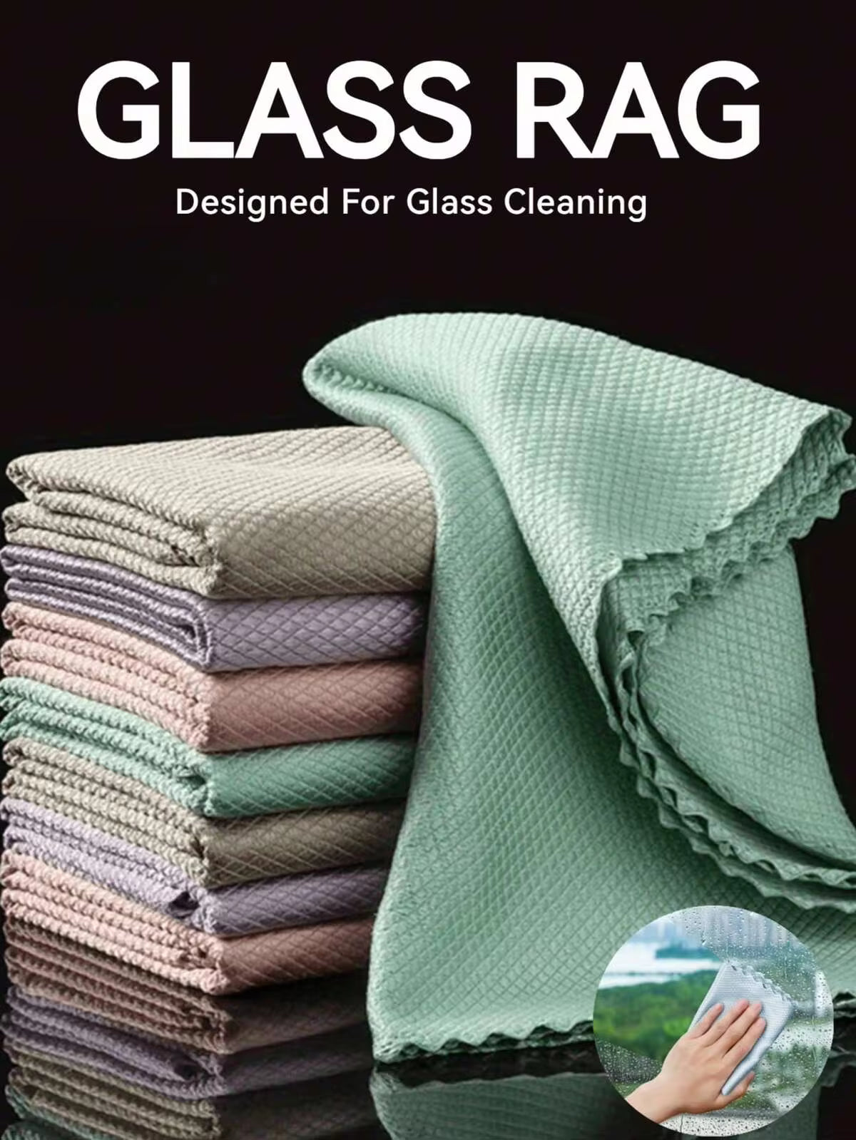 Magic Cleaning Cloths, Fish Scale Pattern Glass Cleaning Cloth Set, Lint-Free, Water-Stain-Free, Kitchen And Household Dishcloths, Microfiber Cleaning Cloths, Car Wash Towels, Bathroom Mirror Cleaning Cloths, Dry And Wet Use, Random Colors.